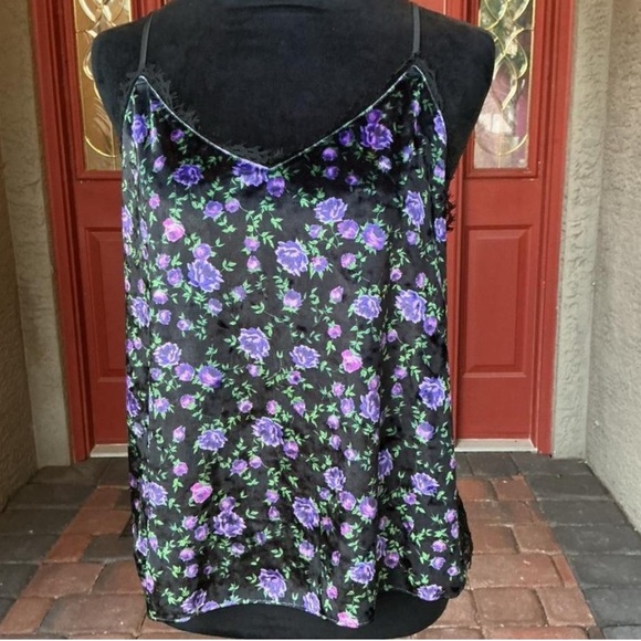 Victoria's Secret Black and Purple Floral Fairy Boho Glam Camisole - Picture 2 of 6